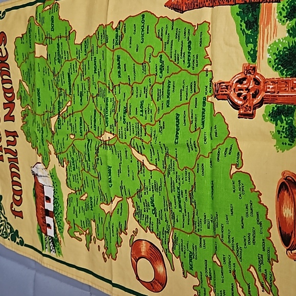 Irish Family Names Linen Cotton Tea Towel - Picture 2 of 2